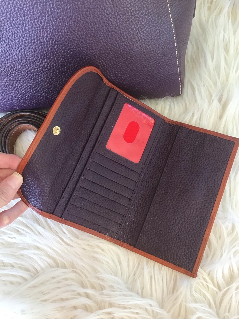 Dooney SET Cameron Satchel & Wallet Plum Wine - Picture 7 of 16